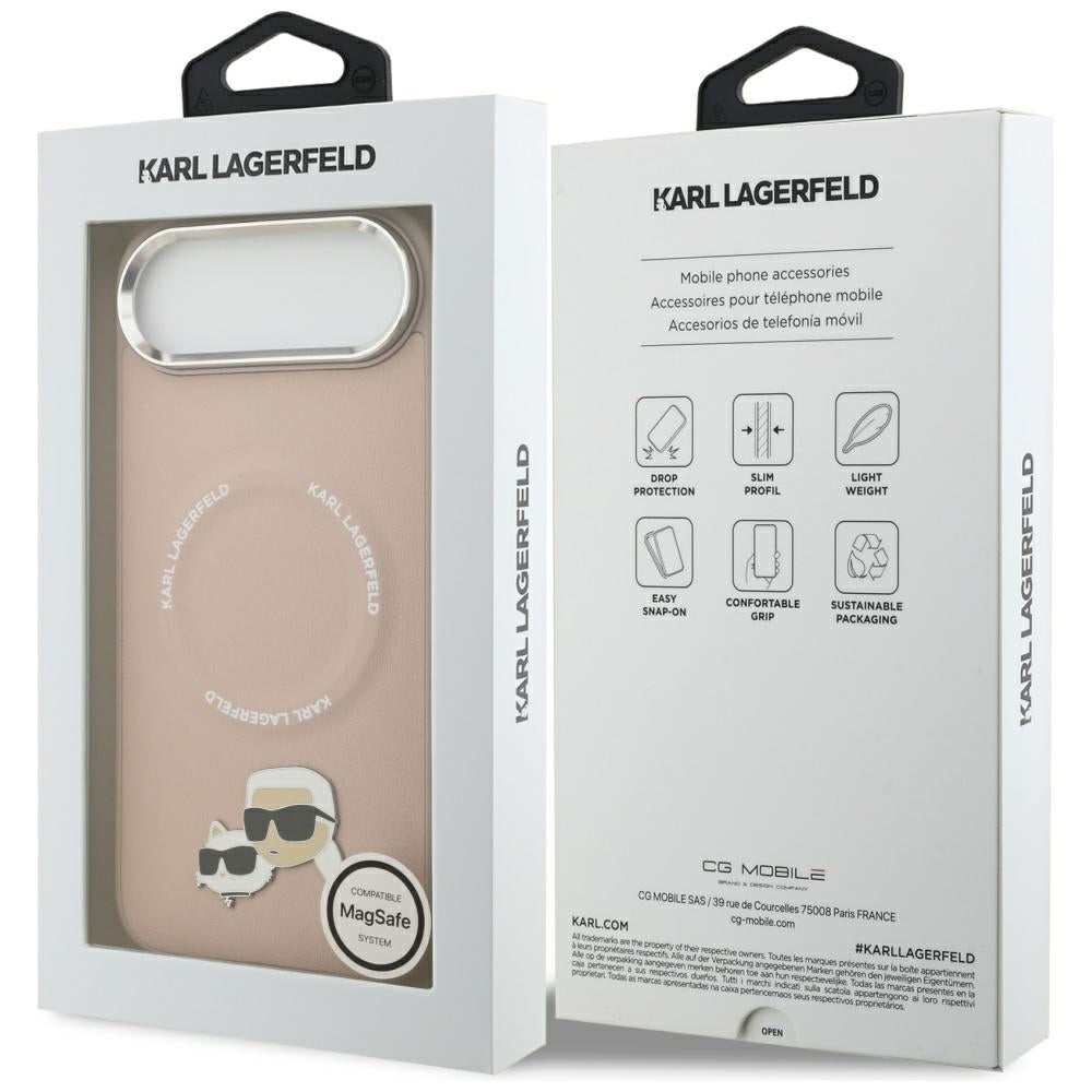 Capa MagSafe para Apple iPhone 17 Air, Karl Lagerfeld, Karl & Choupette Pins, Rosa