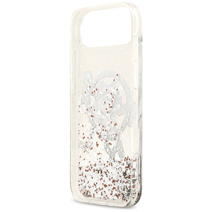 Capa MagSafe para Apple iPhone 17 Air, Karl Lagerfeld, Liquid Glitter Choupette Logo, Transparente