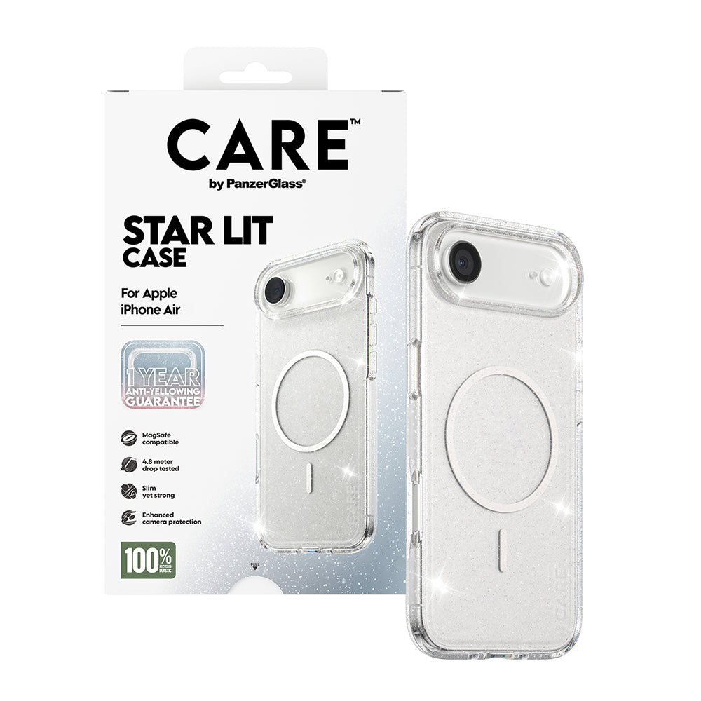 Capa MagSafe para Apple iPhone 17 Air, PanzerGlass, Care Urban Explorer Star Lit, Transparente Branca