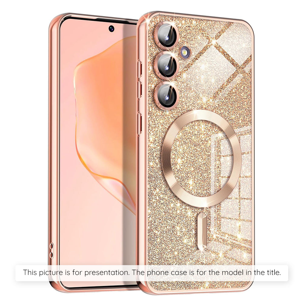 Capa MagSafe para Apple iPhone 17 Air, Techsuit, Luxury Glitter, Rosa Dourado