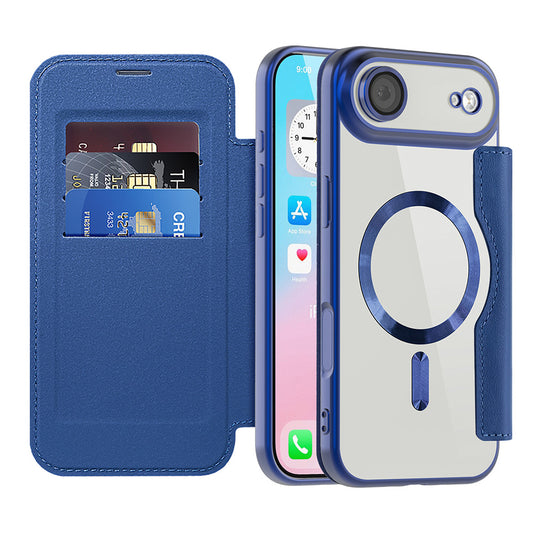 Capa MagSafe para Apple iPhone 17 Air, Techsuit, SmartMag Book, Azul
