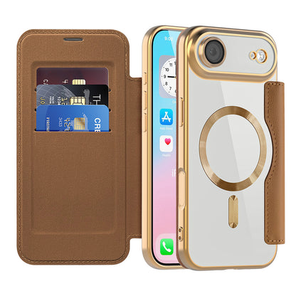 Capa MagSafe para Apple iPhone 17 Air, Techsuit, SmartMag Book, Castanho
