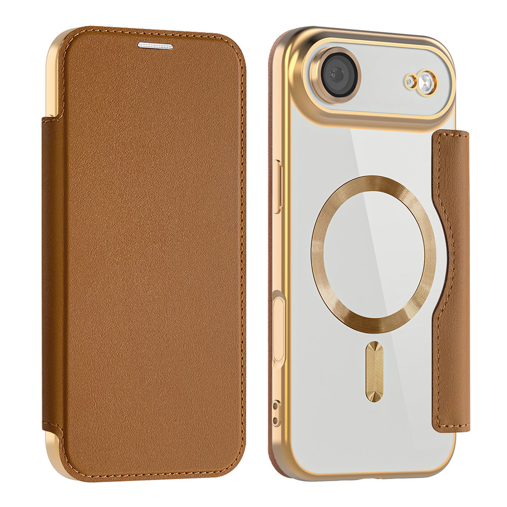 Capa MagSafe para Apple iPhone 17 Air, Techsuit, SmartMag Book, Castanho