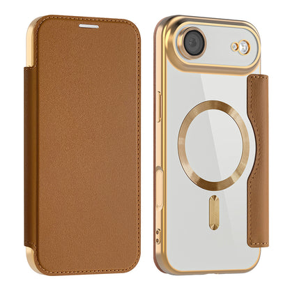 Capa MagSafe para Apple iPhone 17 Air, Techsuit, SmartMag Book, Castanho