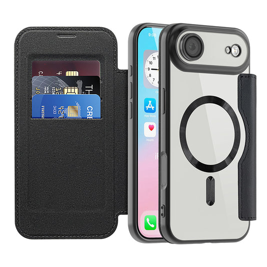 Capa MagSafe para Apple iPhone 17 Air, Techsuit, SmartMag Book, Preta