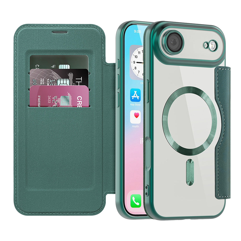 Capa MagSafe para Apple iPhone 17 Air, Techsuit, SmartMag Book, Verde