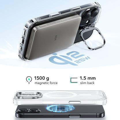 Capa MagSafe para Apple iPhone 17, ESR, Classic Hybrid Kickstand, Transparente