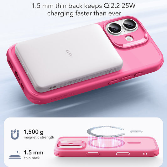 Capa MagSafe para Apple iPhone 17, ESR, Classic Hybrid, Rosa Acetinado