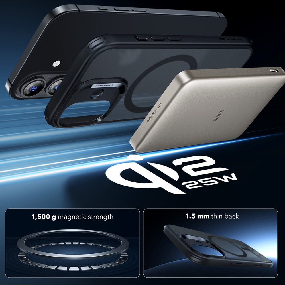 Capa MagSafe para Apple iPhone 17, ESR, Classic Hybrid, Preta Fosca