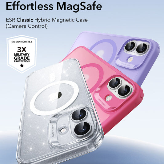 Capa MagSafe para Apple iPhone 17, ESR, Classic Hybrid Shimmer, Transparente