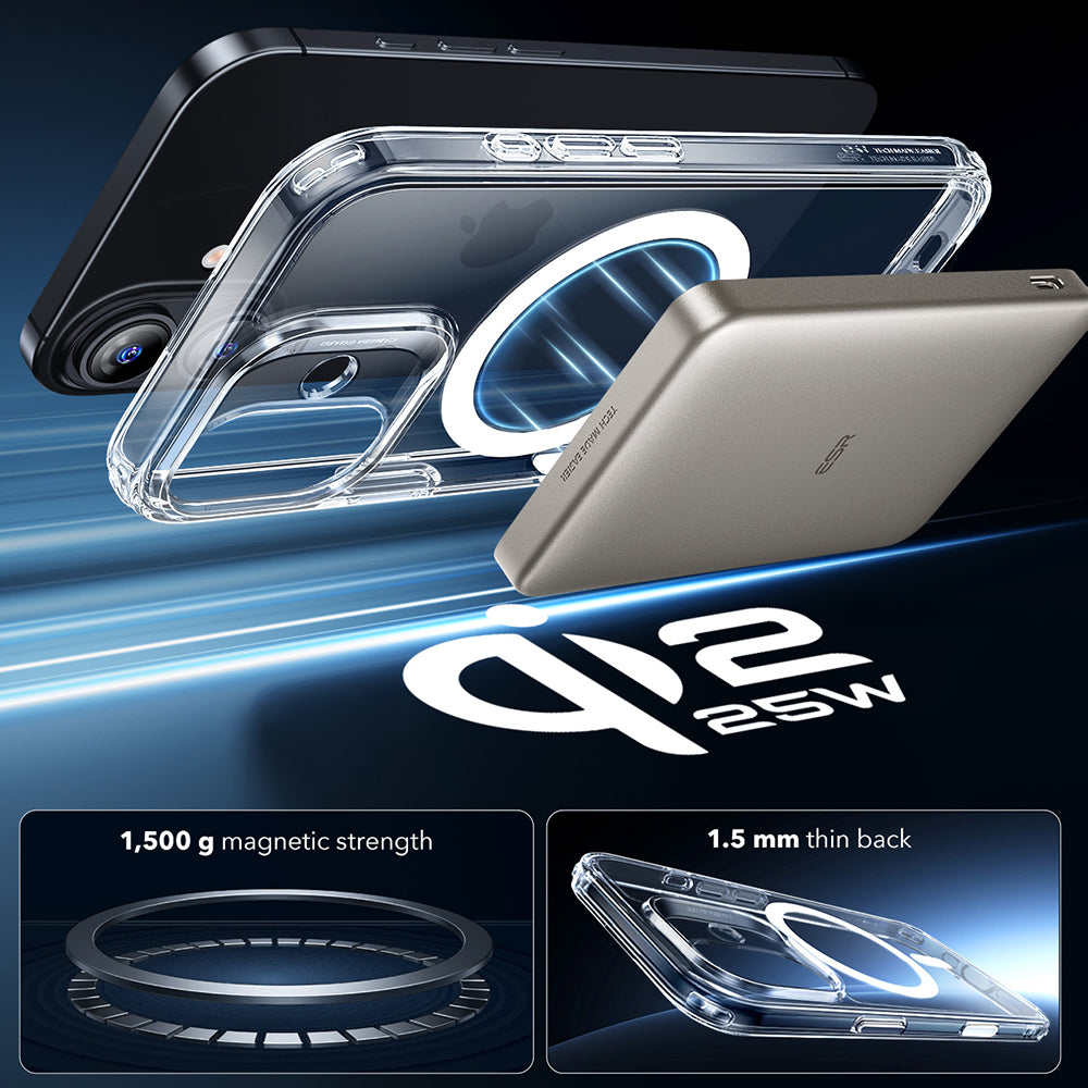 Capa MagSafe para Apple iPhone 17, ESR, Classic Hybrid, Transparente