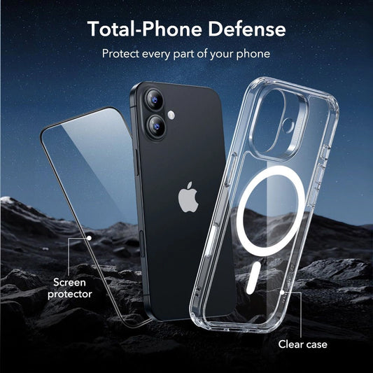 Capa MagSafe para Apple iPhone 17, ESR, Classic Hybrid com Protetor de Tela, Transparente
