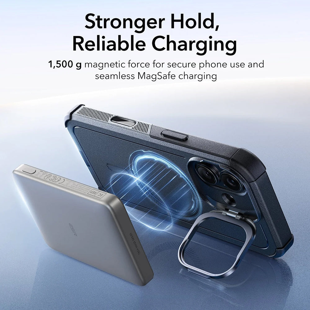 Capa MagSafe para Apple iPhone 17, ESR, Cyber Armor Kickstand, Preta