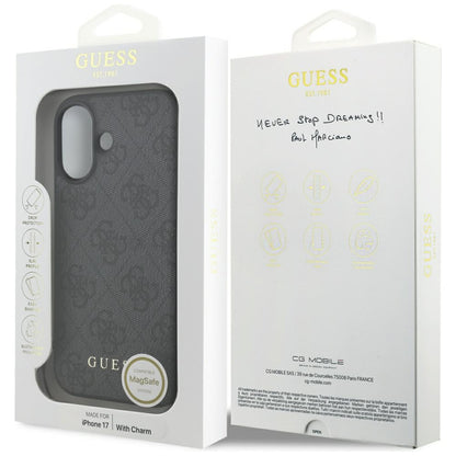 Capa MagSafe para Apple iPhone 17, Guess, 4G Charm Cradle, Preta