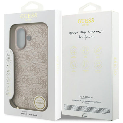 Capa MagSafe para Apple iPhone 17, Guess, 4G Charm Cradle, Rosa