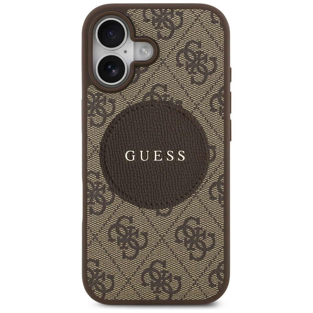 Capa MagSafe para Apple iPhone 17, Guess, 4G Circle Classic Logo, Castanho