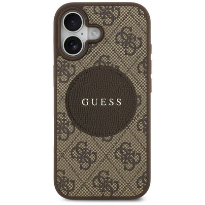 Capa MagSafe para Apple iPhone 17, Guess, 4G Circle Classic Logo, Castanho