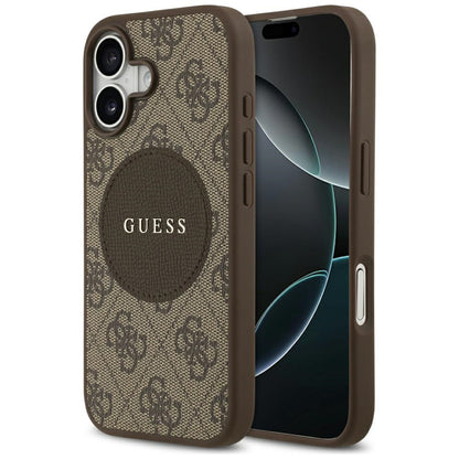 Capa MagSafe para Apple iPhone 17, Guess, 4G Circle Classic Logo, Castanho