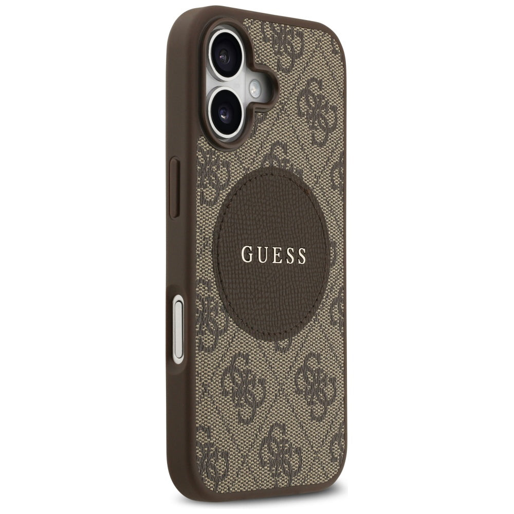 Capa MagSafe para Apple iPhone 17, Guess, 4G Circle Classic Logo, Castanho