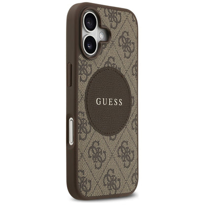 Capa MagSafe para Apple iPhone 17, Guess, 4G Circle Classic Logo, Castanho