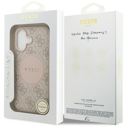Capa MagSafe para Apple iPhone 17, Guess, 4G Circle Classic Logo, Rosa