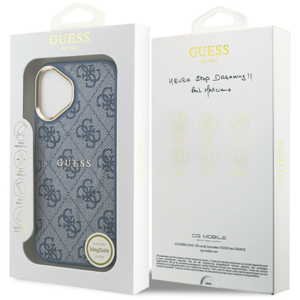 Capa MagSafe para Apple iPhone 17, Guess, 4G Classic, Azul