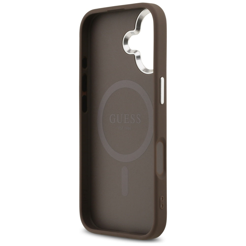 Capa MagSafe para Apple iPhone 17, Guess, 4G Classic Logo, Castanho