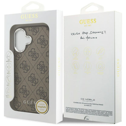Capa MagSafe para Apple iPhone 17, Guess, 4G Classic Logo, Castanho