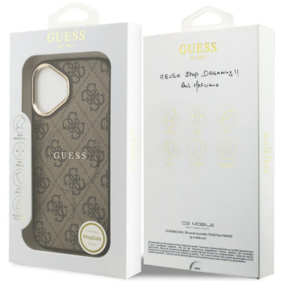 Capa MagSafe para Apple iPhone 17, Guess, 4G Classic, Castanho