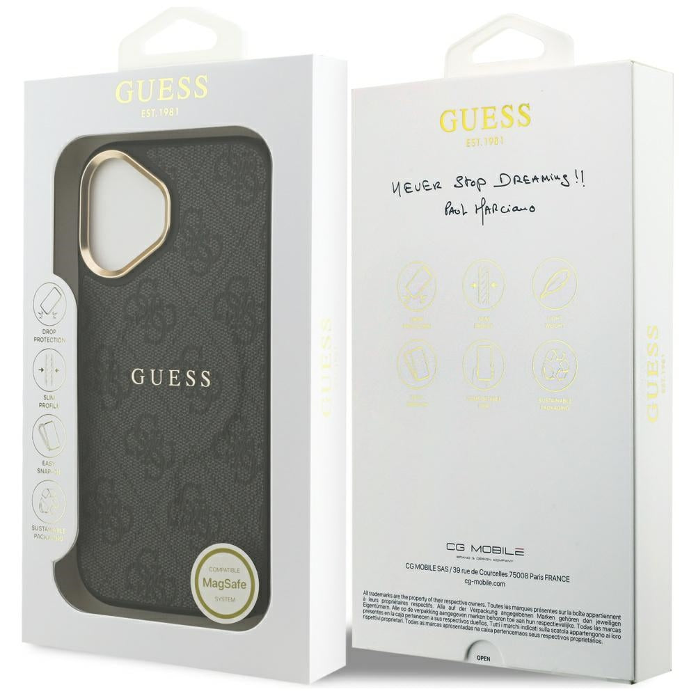 Capa MagSafe para Apple iPhone 17, Guess, 4G Classic, Preta