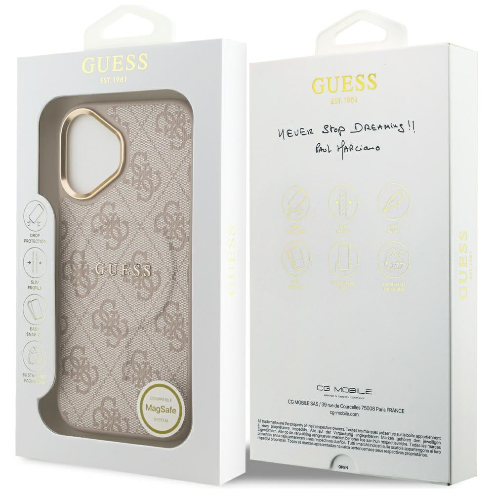 Capa MagSafe para Apple iPhone 17, Guess, 4G Classic, Rosa
