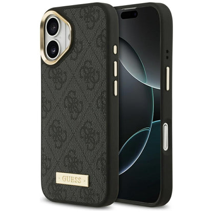 Capa MagSafe para Apple iPhone 17, Guess, Placa de Logo 4G, Preta