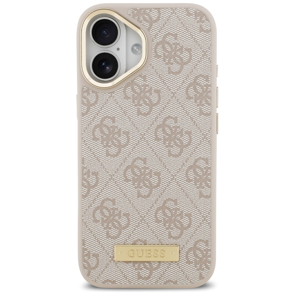 Capa MagSafe para Apple iPhone 17, Guess, 4G Logo Plate, Rosa