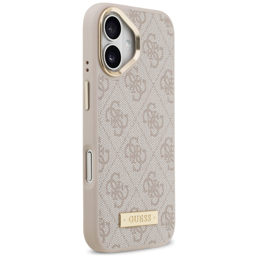 Capa MagSafe para Apple iPhone 17, Guess, 4G Logo Plate, Rosa