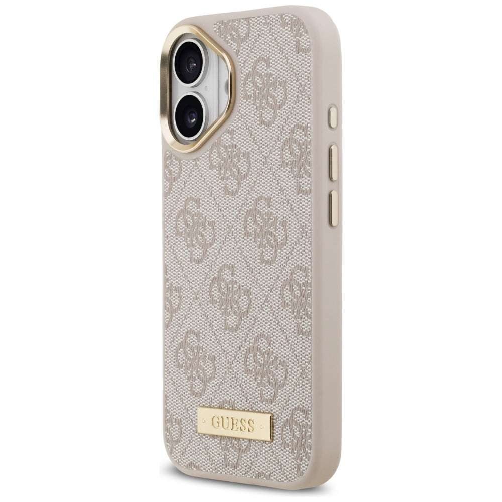 Capa MagSafe para Apple iPhone 17, Guess, 4G Logo Plate, Rosa