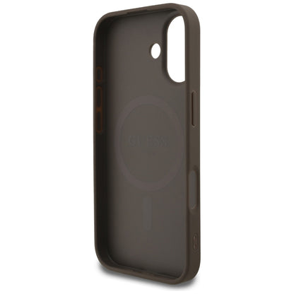 Capa MagSafe para Apple iPhone 17, Guess, 4G Ring Classic Logo, Castanho