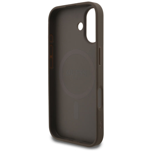 Capa MagSafe para Apple iPhone 17, Guess, 4G Ring Classic Logo, Castanho