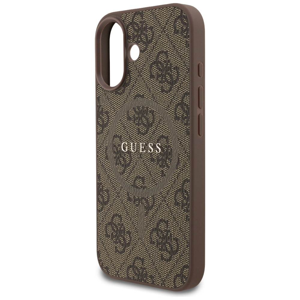 Capa MagSafe para Apple iPhone 17, Guess, 4G Ring Classic Logo, Castanho