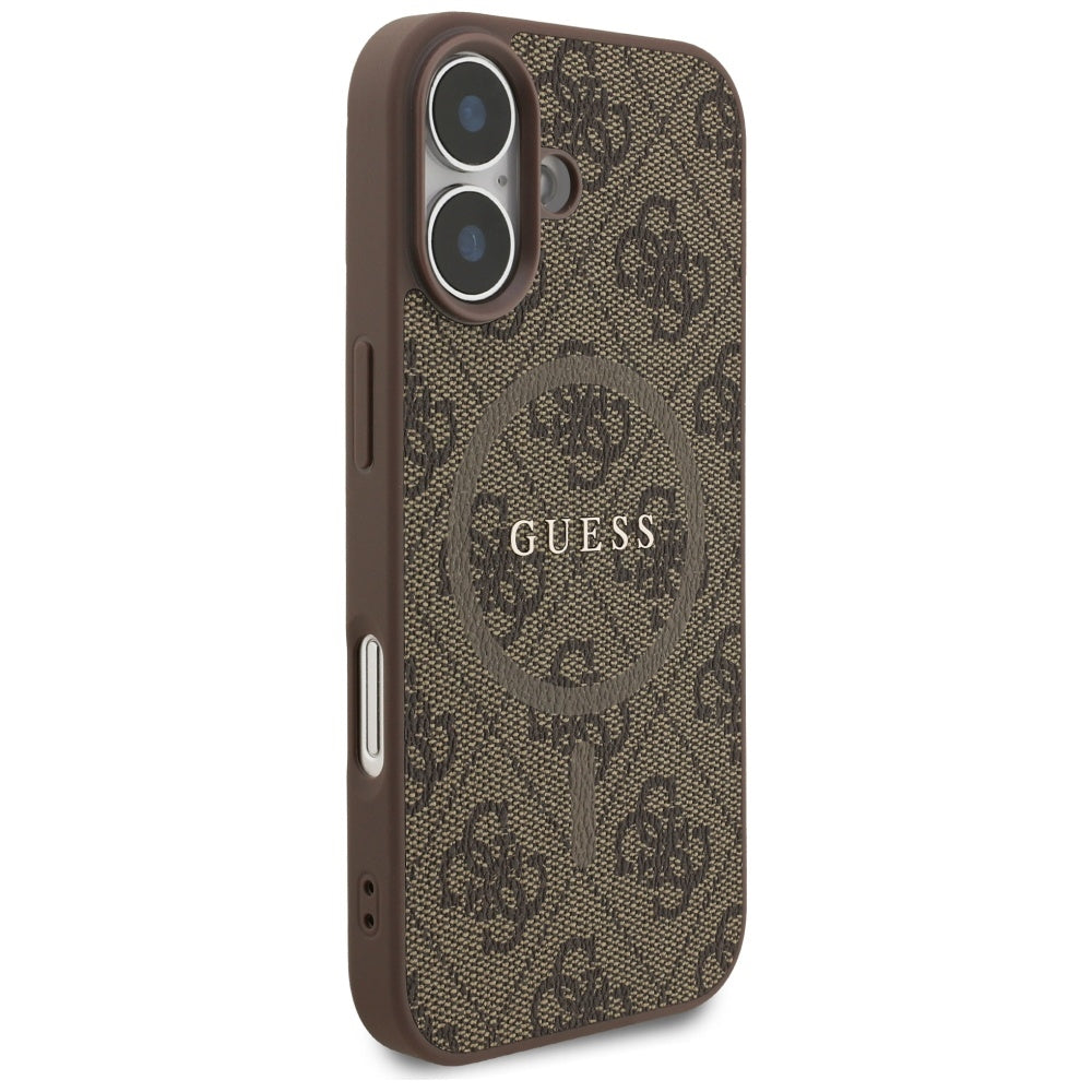 Capa MagSafe para Apple iPhone 17, Guess, 4G Ring Classic Logo, Castanho