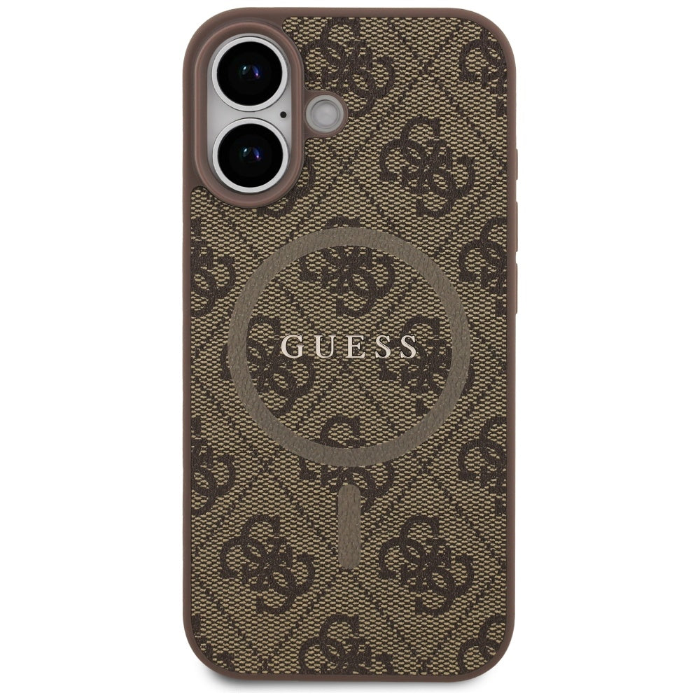 Capa MagSafe para Apple iPhone 17, Guess, 4G Ring Classic Logo, Castanho