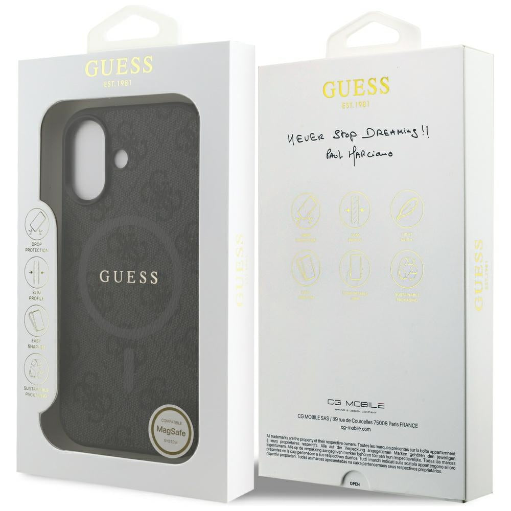 Capa MagSafe para Apple iPhone 17, Guess, 4G Ring Classic Logo, Preta