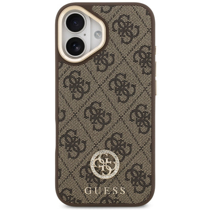 Capa MagSafe para Apple iPhone 17, Guess, 4G Strass Logo com Alça Grande, Marrom