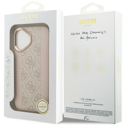 Capa MagSafe para Apple iPhone 17, Guess, 4G Stripe, Rosa