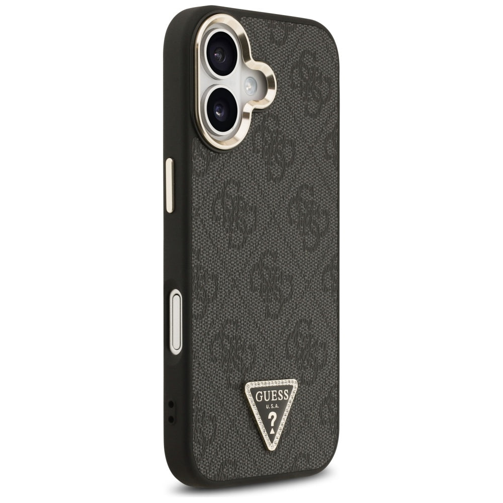 Capa MagSafe para Apple iPhone 17, Guess, Logo Diamante Triângulo 4G, Preta