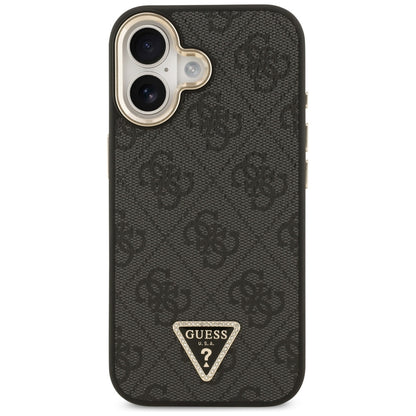 Capa MagSafe para Apple iPhone 17, Guess, Logo Diamante Triângulo 4G, Preta