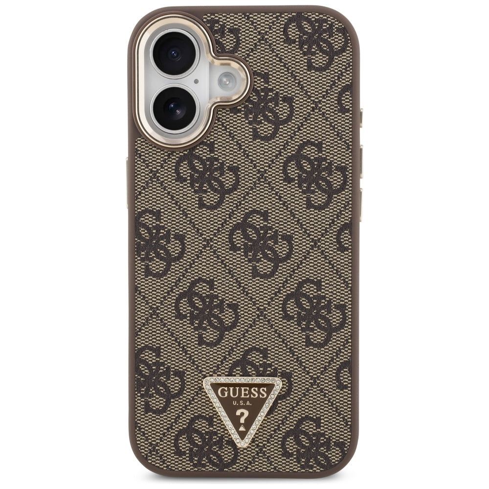 Capa MagSafe para Apple iPhone 17, Guess, Logo Triângulo 4G, Dourado Marrom
