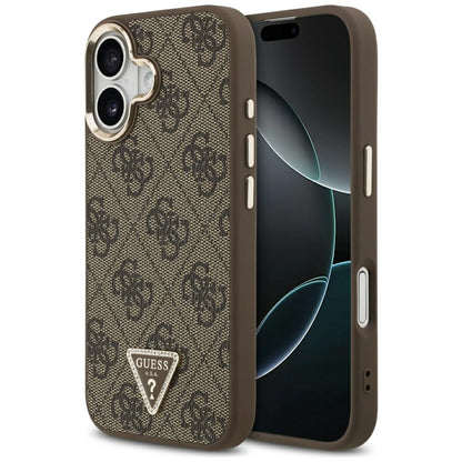 Capa MagSafe para Apple iPhone 17, Guess, Logo Triângulo 4G, Dourado Marrom