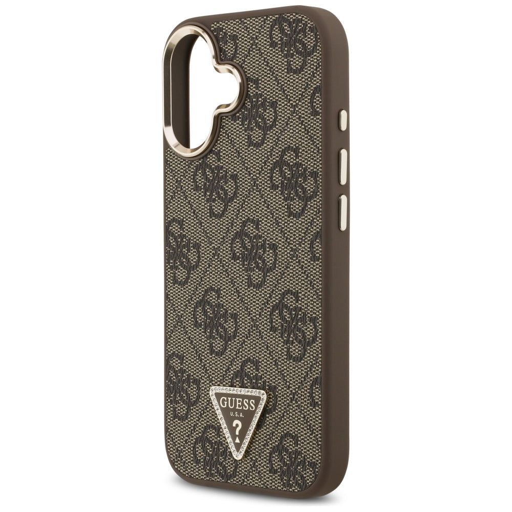 Capa MagSafe para Apple iPhone 17, Guess, Logo Triângulo 4G, Dourado Marrom