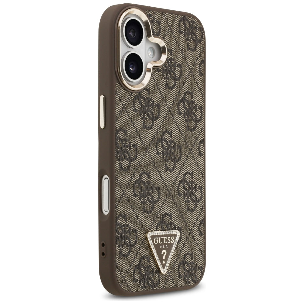 Capa MagSafe para Apple iPhone 17, Guess, Logo Triângulo 4G, Dourado Marrom