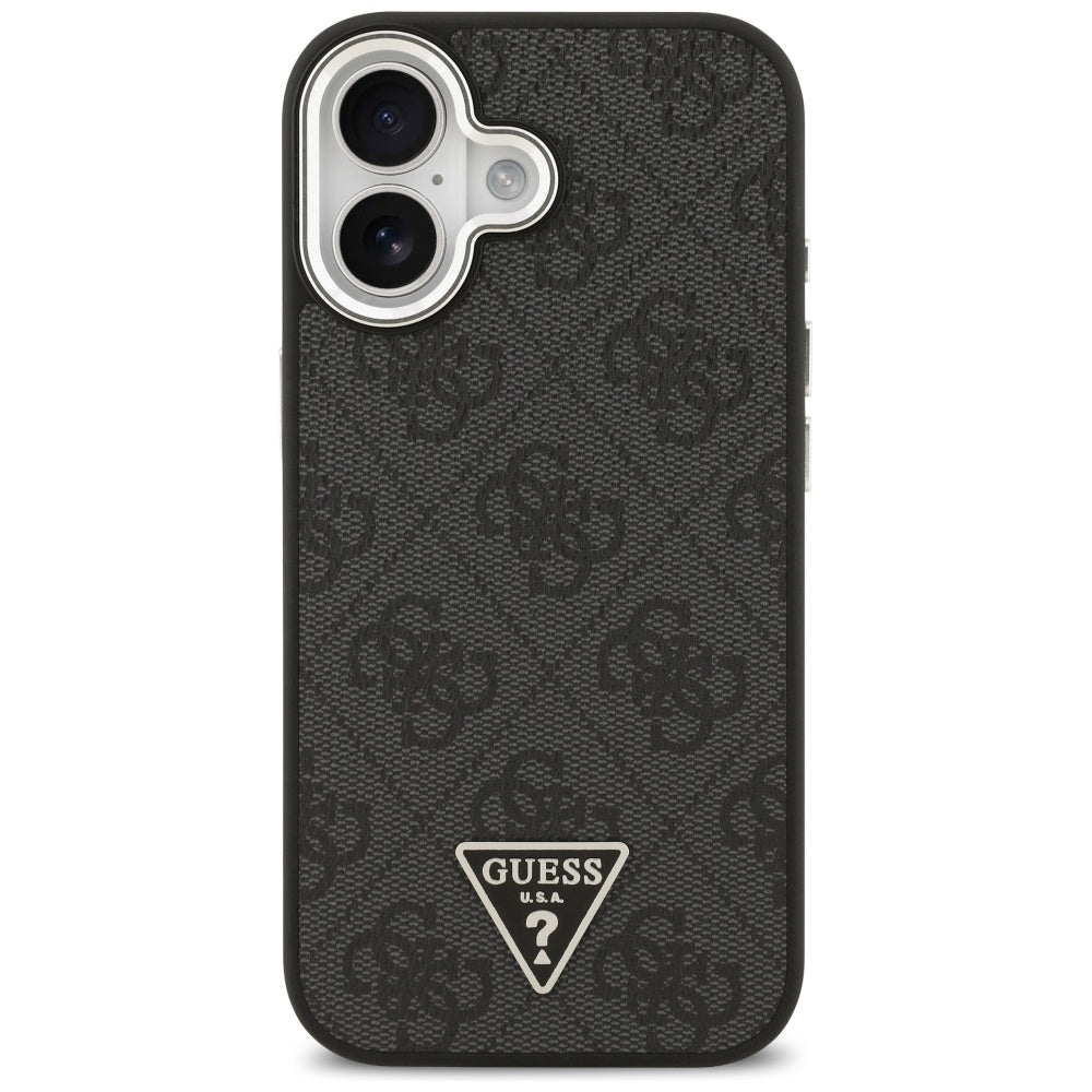 Capa MagSafe para Apple iPhone 17, Guess, Logo Triângulo 4G, Preta Prateada